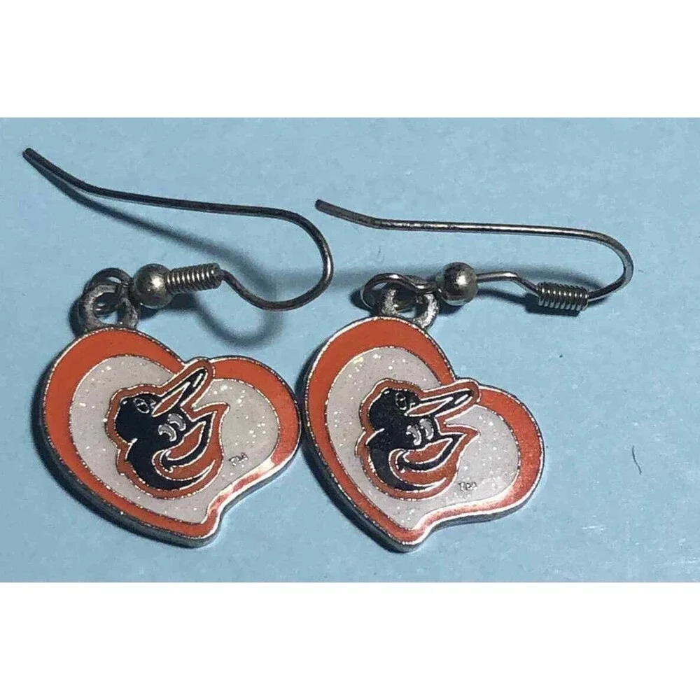 1 pair of 2013 Baltimore Orioles Sparkly Bird Logo Earrings